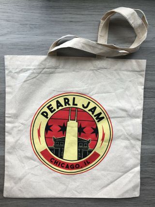 Pearl Jam Chicago Tote Bag Wrigley Field 2018