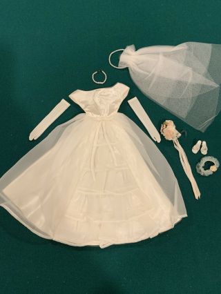 Vintage Barbie Doll Fashion 947 Bride’s Dream 1963 - 5 Complete Wedding Gown Exc