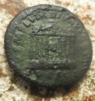 Possibly The Bronze Core Of A Fouree Antoninus Pius.  Ad 138 - 161 Denarius Temple