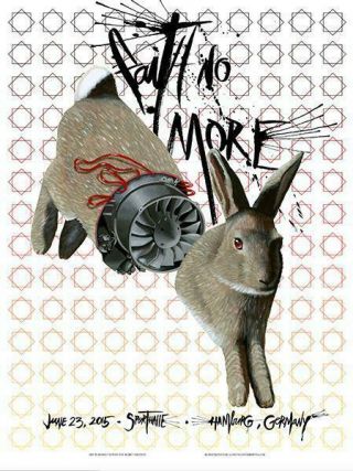 Faith No More Silkscreened Poster Hamburg 2015 By Robert Bowen - Mike Patton