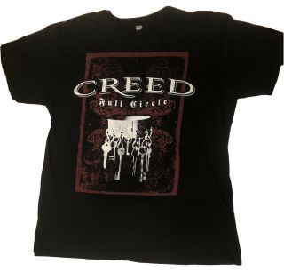 Creed Full Circle Tour 2009 T Shirt Size L Black Red White Keys Alstyle