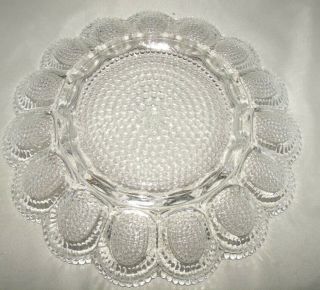 Vintage Thousand Eye Hobnail Deviled Egg Dish Relish Tray Indiana Glass 2