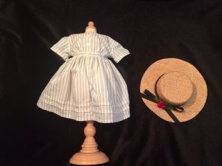 American Girl Kirsten Summer Dress And Straw Hat.  Very Rare
