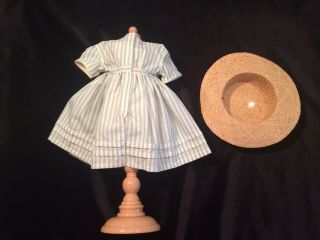 American Girl Kirsten Summer dress and Straw Hat.  Very Rare 2