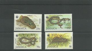 Jamaica Sg 607 - 610 - Endangered Species Jamaican Boa Snake Mnh