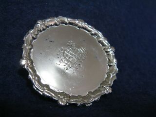 Eugene Kupjack Sterling Silver Dollhouse Miniature.  Round Footed Tray 305