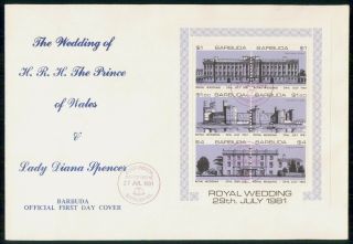 Mayfairstamps Barbuda Fdc 1981 Royal Wedding Combo First Day Cover Wwf_63227