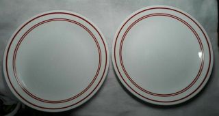 Vintage Corning Ware Corelle Classic Cafe Red Dinner Plates Set Of 2