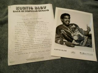 Kurtis Blow Promotional Press Kit With 8x10 Photo & Bio 1988