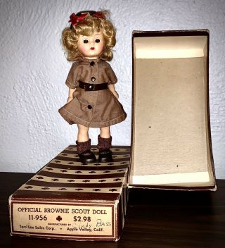 Vintage 8 " Terri Lee Doll Brownie Girl Scout Uniform & Box 11 - 956 Exc