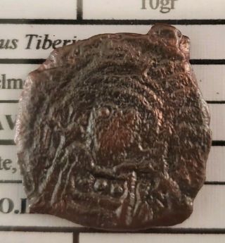 Byzantine Empire Maurice Tiberius Bronze Half Follis Coin 584ad