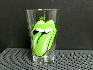 Vintage Rare Rolling Stones Collectors Series Pint Glass Tongue Hot Lips Green