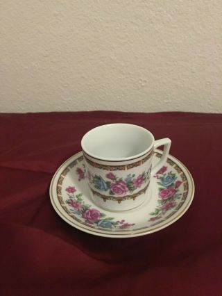 Vintage China Mini Floral Tea Cup and Saucer 2