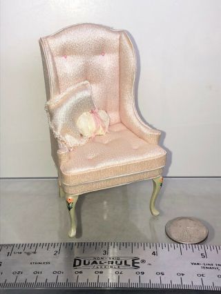1:12 Doll House Miniature Furniture Artisan Made Peach Chair Jeffery R.  Steele S 2