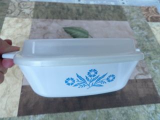 Corning Ware Petite Pan 1 3/4 " Blue Cornflower 5 1/4 " & Plastic Lid