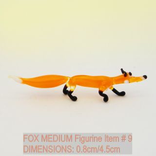 S10 Zoo Fox Decor Gift Murano Blown Glass Figurine Art Sculpture