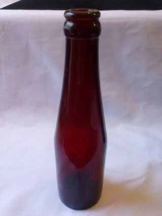 Vintage Royal Ruby Red Anchor Hocking Beer Bottle 2