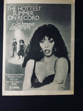Donna Summer 1979 13x17” Album Release Ad “bad Girls”