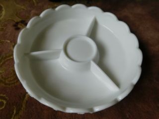 Vintage Westmoreland Milk Glass Divided Dish/bowl Grape Pattern,  Signed Wm 9 "