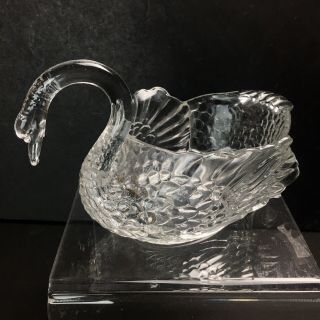 Vintage Cambridge Glass Swan Candy Dish Bowl 7”