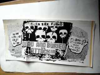 Alien Sex Fiend Dead And Buried And Attack Vintage Poster