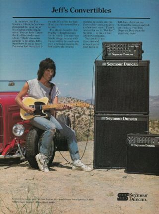 Jeff Beck Seymour Duncan Amps 1985 8x11 Promo Poster Ad