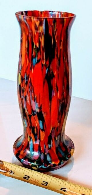 Hand Crafted - Blown Glass Pop Art Vase (8 X 4 X 4) - Technicolor Wonderful