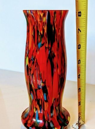 Hand Crafted - Blown Glass Pop Art Vase (8 X 4 X 4) - Technicolor Wonderful 2