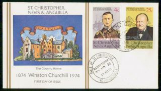 Mayfairstamps St Christopher Nevis Anguilla Fdc 1974 Winston Churchill Combo Cou