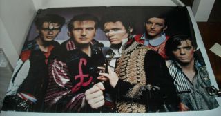 Rolled Adam & The Ants Band Pinup Poster 29 X 39 Adam Ant Early Photo