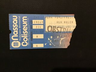 1980 Van Halen Concert Ticket Stub Nassau Coliseum Women And Children First Tour