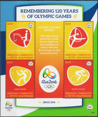 Grenada - Gren S/s Olympic Games Rio De Janeiro 2016 Mnh - 18,  50 Euro