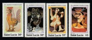 St.  Lucia Birth Centenary Of Pablo Picasso Mnh Set