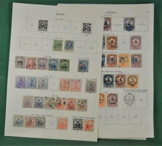 Haiti Hayti Stamps Selection On 7 Album Pages (k138)