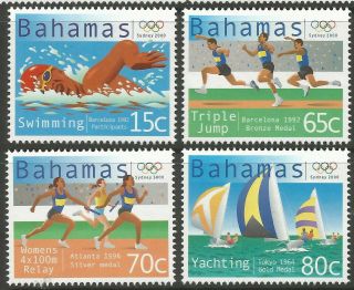 Stamps - Bahamas.  2000.  Olympic Games Sydney Set.  Sg: 1227/30.  Never Hinged.
