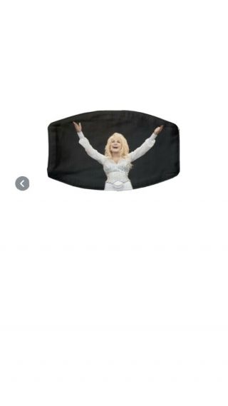 Dolly Parton Face Mask Covering Dollywood Live Concert Photo