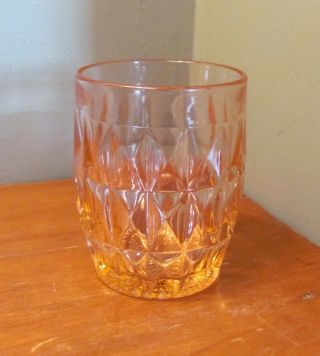 Depression Glass Pink Windsor Diamond 3 3/4 " Tumbler Jeannette Glass