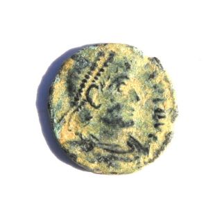 Roman Emperor Advancing Right Dragging Captive Holding Christian Standard Coin