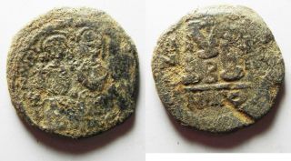 Zurqieh - As8164 - Byzantine Empire.  Justin Ii & Sophia Bronze Follis
