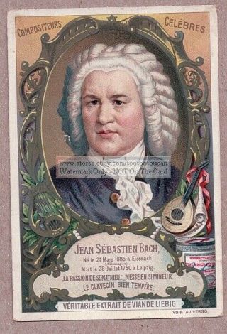 Bach German Music Composer Stunning C1890 Trade Ad Card