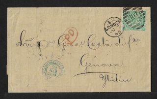 Antilles British Po.  Matanzas To Italy 1sh On Cover 1869