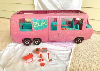 1985 Barbie And The Rockers Tour Bus Van Mattel
