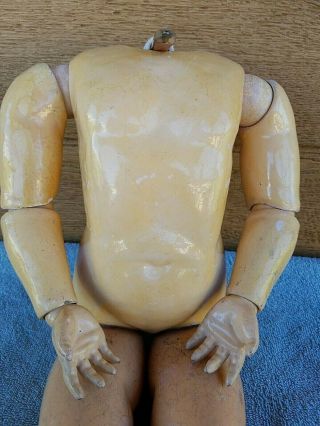 Antique 20 " German Composition Doll Body For Bisque Head Doll Body Only