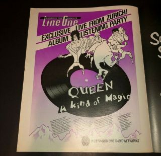 Queen A Kind Of Magic Party Freddie Mercury Print Advertisement Poster
