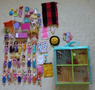 Polly Pocket Trendy Townhouse W 22 Dolls & Many Accessories Furniture Pets More