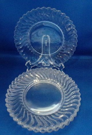 Vintage Set 4 Fostoria Luncheon Plates 7 " Colony Pattern Clear
