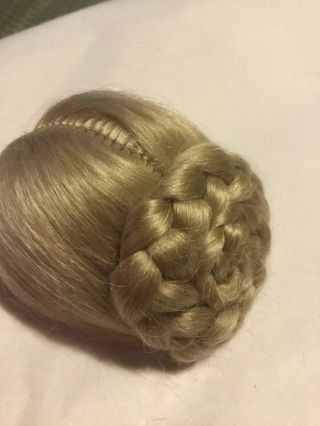 Lovely Sz.  6 1/2 Wendy Feidt Mohair Wig For French Fashion Doll 13 Blonde Braid