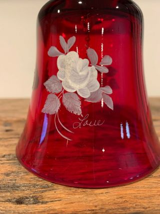 Vintage Fenton Ruby Red Bell 8 