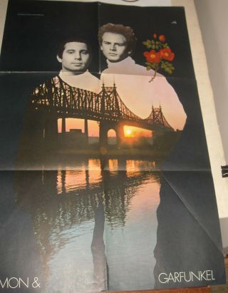 1968 Columbia Records Simon & Garfunkel Promo Poster Photo Folk Duo