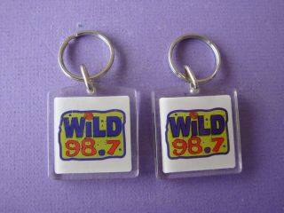 2 Wild 98.  7 Wild Tampa Florida Radio Station Promo 2 Sided Keychain Lakeland